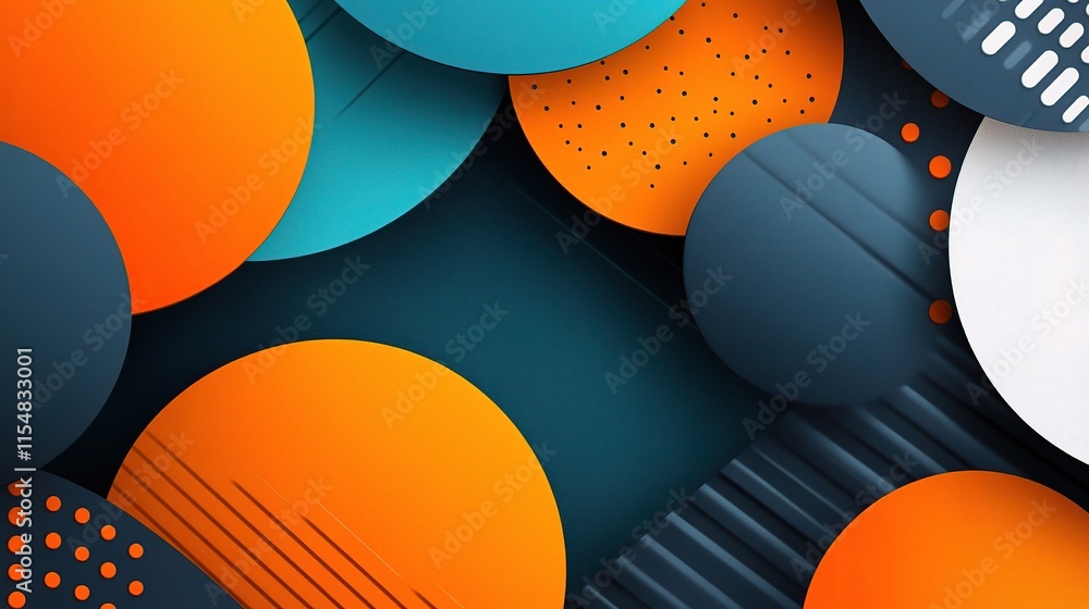 Poster abstract 3d layered background with overlapping geometric shapes