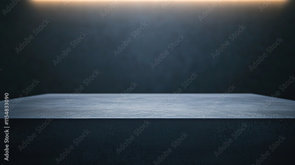 Poster empty table with subtle textures and soft lighting in background