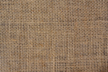 Detailed texture of burlap fabric close-up