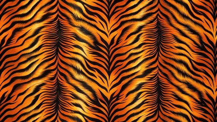 Fototapeta premium A Seamless Pattern of Vibrant Orange and Black Tiger Stripes, Ideal for Textile Design and Fashion Applications