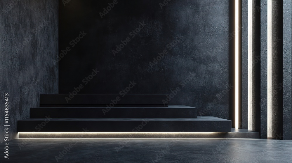 Poster 3d rendering of sleek product background with elegant surface design