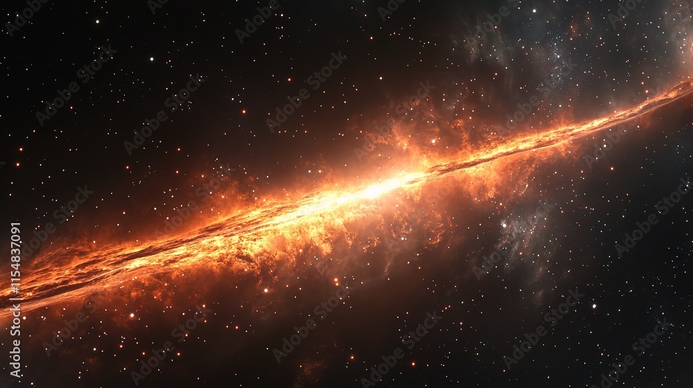 Poster vibrant abstract 3d background of nebula clouds in space