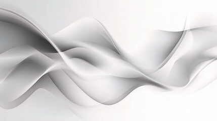 Naklejka premium Abstract Grey Background with Dynamic Waves and Technology Elements