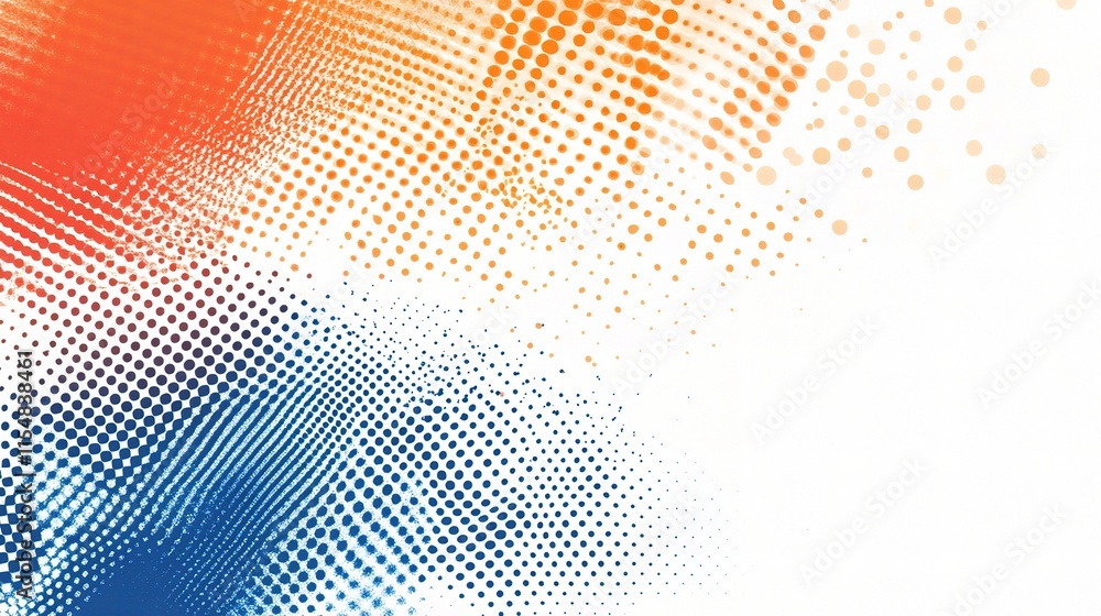 Poster abstract halftone pattern with three complementary colors design