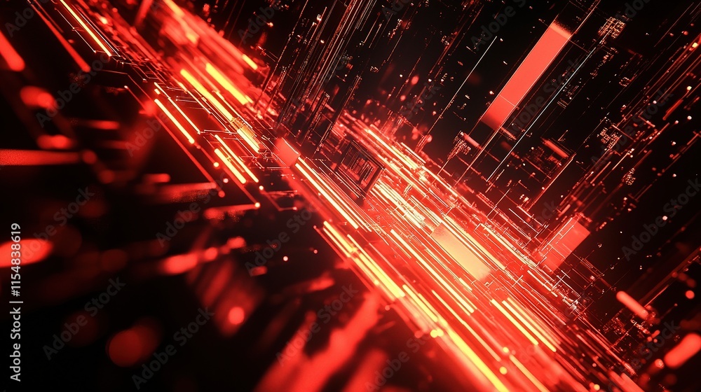 Poster futuristic neon background with 3d glowing elements and patterns