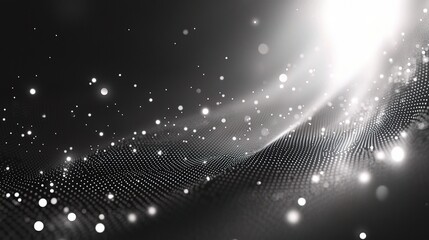Abstract Technology Background with Particles and Dots Design