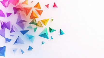 Obraz premium Colorful Gradient Triangles on White Background for Modern Design