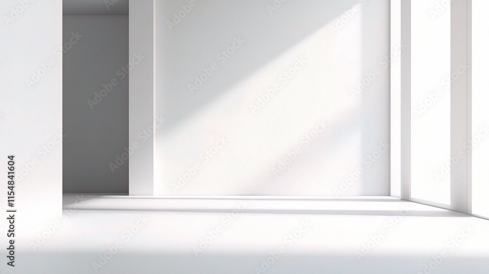 Poster abstract white background with layered design on gray base