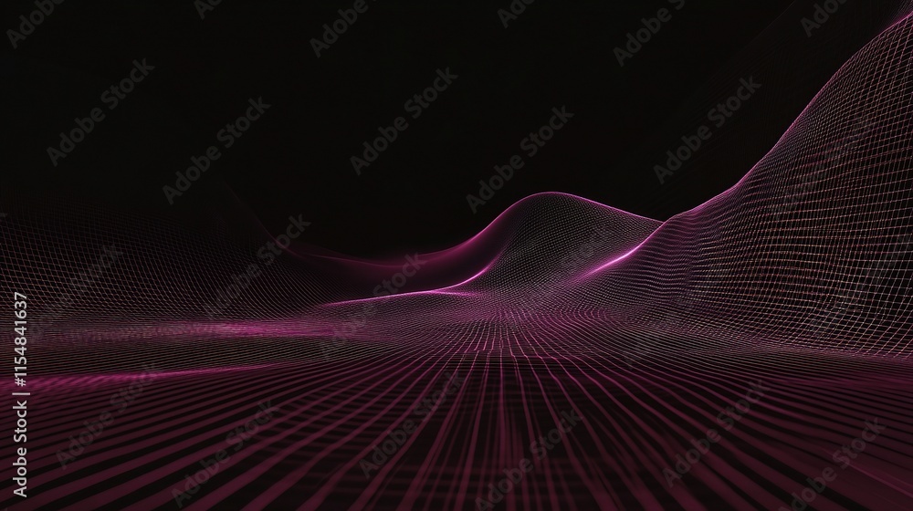Poster Abstract Wireframe Background with Plexus Effect and Visual Depth
