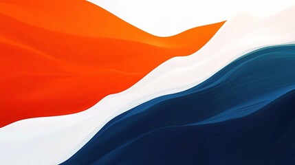 Fototapeta premium Abstract Wave Background in Orange, White, and Blue Tones