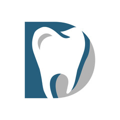 modern initial D medical dental clinic dentist logo design vector template illustration