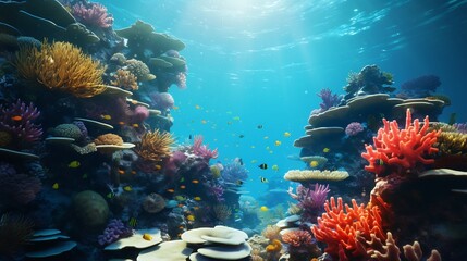 Mesmerizing Underwater Coral Reef Teeming with Vibrant Marine Life A Crystal Clear Glimpse into the Diverse and Captivating Underwater Ecosystem