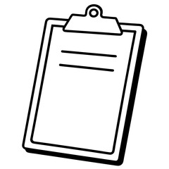 Clipboard Line Art Vector Illustration