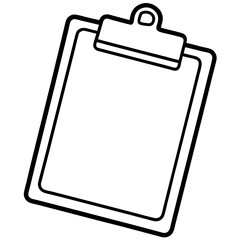 Clipboard Line Art Vector Illustration