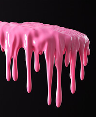 Pink slime dripping isolated on white background