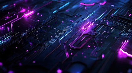 Obraz premium Futuristic Abstract Background with Blue and Purple Neon Lights