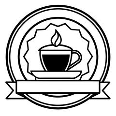 Coffee Shop Line Art Logo Vector Design