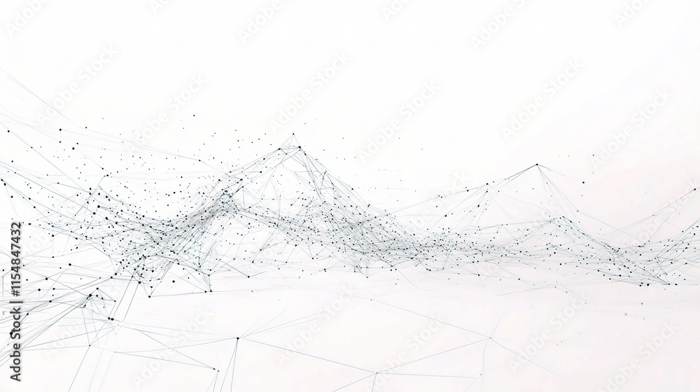 Poster Abstract Wireframe Background with Plexus Effect for Designs