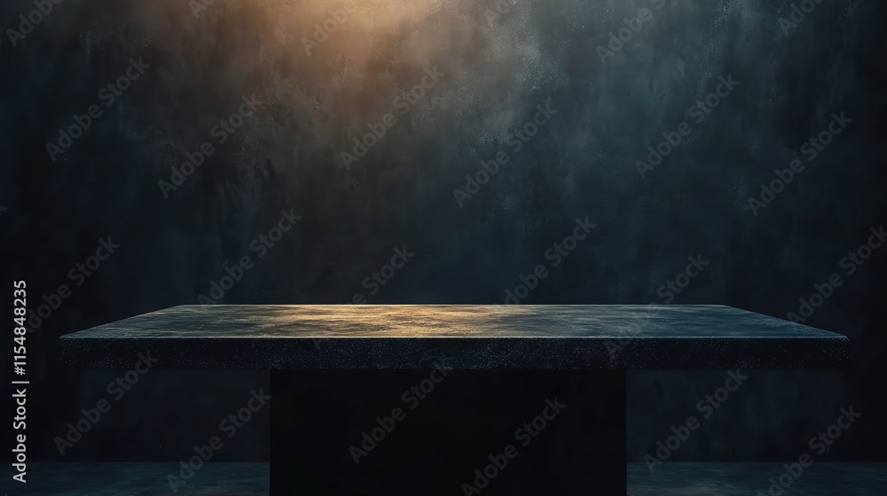 Poster empty table against dark background ideal for professional use
