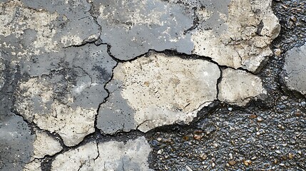 Obraz premium Cracked and weathered asphalt surface texture.