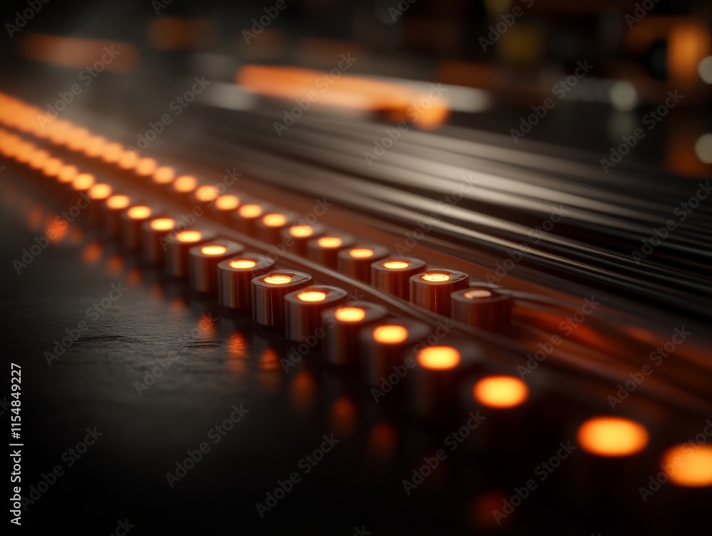 Leinwandbilder Sleek computer servers are arranged in a modern data center, featuring glowing lights and neatly organized cables that highlight advanced technology and efficiency
