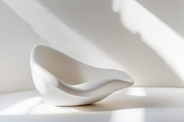 Abstract white sculpture in sunlight.