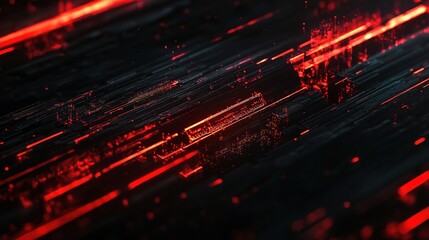 Futuristic Technology with Glowing Lines on Dark Background