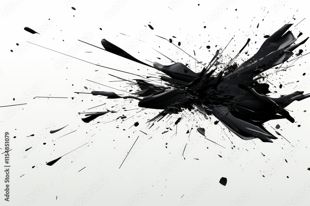Poster abstract dark scribbles on a white background artistic expression and visual contrast