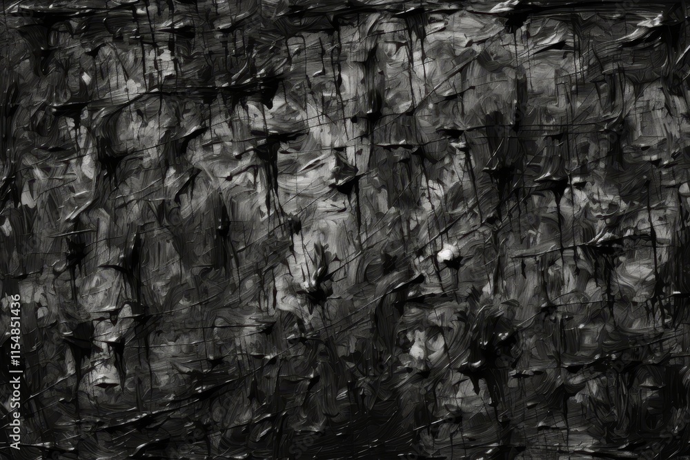 Aufkleber abstract dark scribbles on a pure white background creating a striking visual contrast