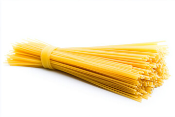 Selective focus pasta isolated on white background, Close up shot instant noodle on white, Fresh spaghetti pasta on white.