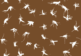 Mosquito silhouette graphics, seamless pattern for decorating all fashion designs, fabrics, wallpapers and prints. on a drak background