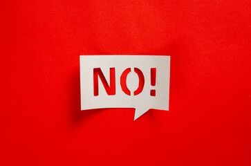 Prohibition words on bubble text paper cutting style