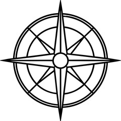 Compass Line Art Vector Design
