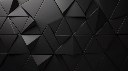 Obraz premium Polished Semigloss Black Triangular Wall Tiles Background Design