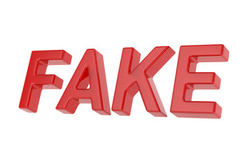 Fake on white background. Isolated 3D illustration