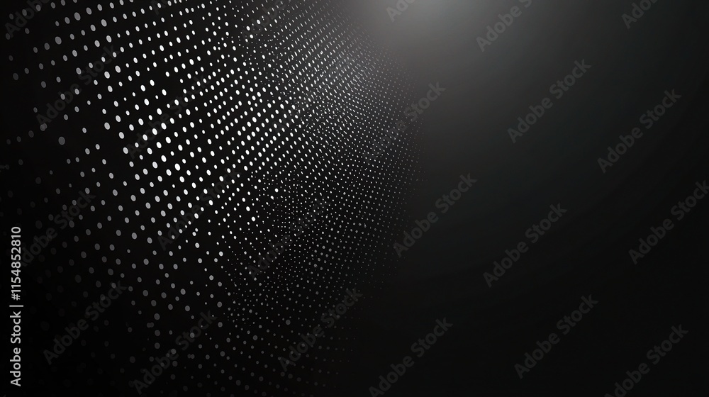 Poster abstract halftone background with vector dot patterns in dark tone