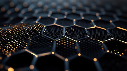 Fototapeta premium Luxurious Abstract Black Metal Hexagonal Background Design