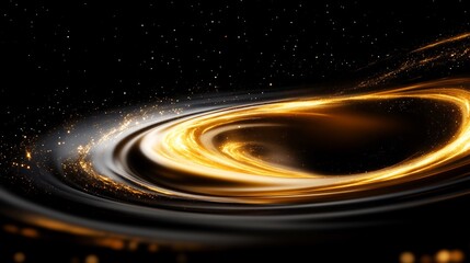 Obraz premium Golden Galactic Vortex: A Celestial Swirl of Light and Stardust