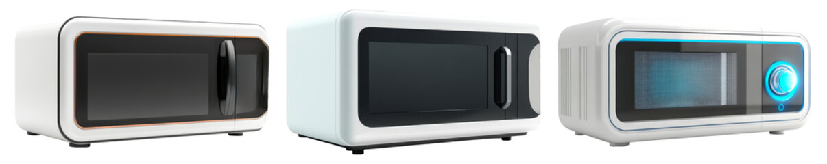 Fototapeta premium Isolated Microwave Ovens on Transparent Background for Digital Use