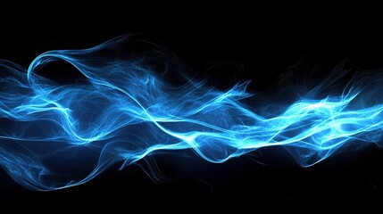 Fototapeta premium Dynamic Blue Light Streaks on Dark Background, Perfect for Effects