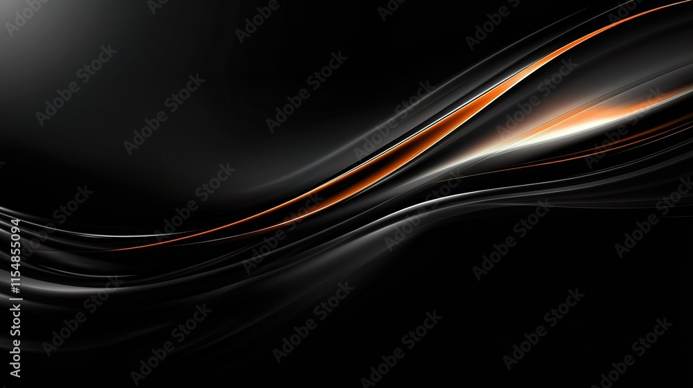 Poster sleek black technology background with dynamic lines and gradients