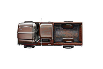 A Pickup Truck Top View 3D Mockup on Transparent Background