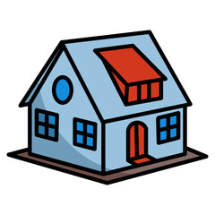 small house icon element for design