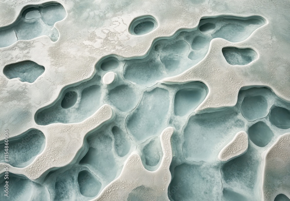 Leinwandbilder abstract aerial view of icy surface featuring unique patterns and shapes created by melting ice and 