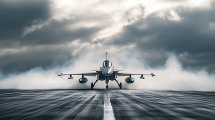 Military Jet Fighter Taking Off