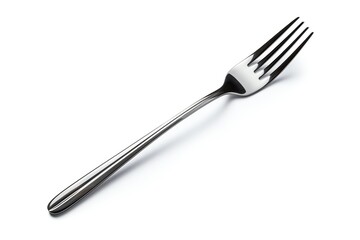 Silver fork isolated on white background.
