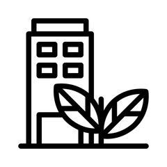 green building line icon