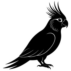 Elegant Cockatoo Silhouette Icon for Wildlife and Nature Themes