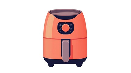Orange toaster isolated on a white background. Flat vector illustration
