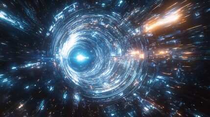 Obraz premium Indian explorer using warp drive technology reach edge of universe where law of physics begin break down Their mission offers new insights into origins of cosmos potential new scientific breakthroughs